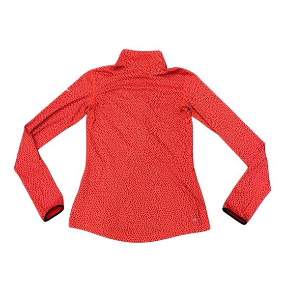 Nike Pro Women's Polka Dot Half Zip Activewear Pullover Red Black Size M - Picture 2 of 8